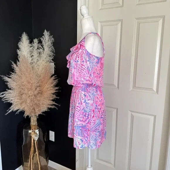 Lilly Pulitzer Zana Romper Raz Berry See You Soon 
Size Small - Picture 9 of 12